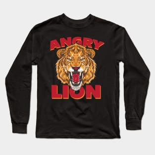 Angry Lion Head Design for all who loves wild animals Long Sleeve T-Shirt